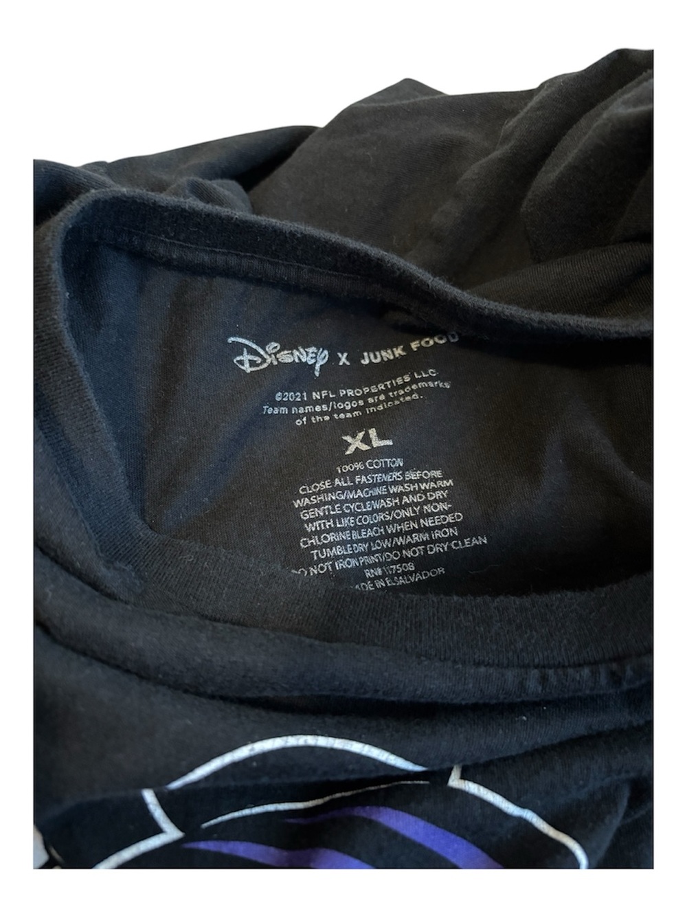 Junk Food Clothing Black Baltimore Ravens Mickey Mouse Football Tee - Picture 3 of 3